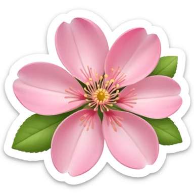 A bright spring blossom with soft pink petals opening gently sticker