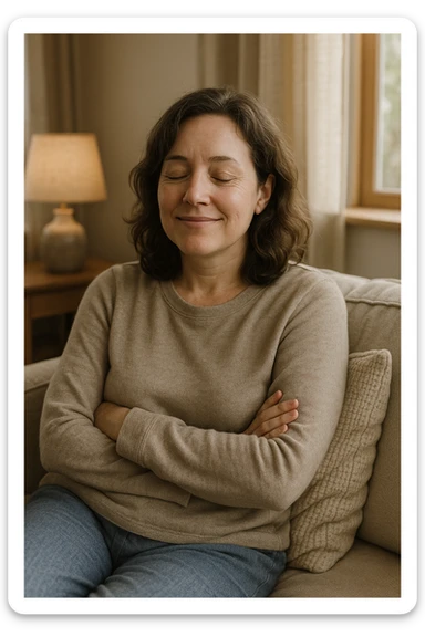 donna che vuole rimanere nella sua zona di comfort. Immagini realistiche sticker