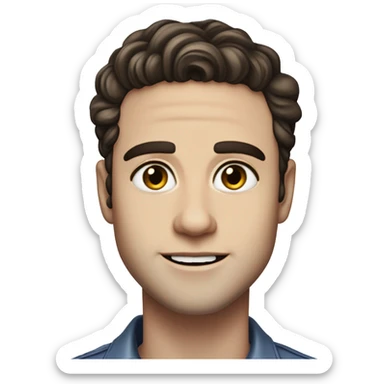 Benjamin Levi Ross is an American stage actor and singer is best known for his work in the Tony Award winning musical Dear Evan Hansen, where he was an understudy for the roles of Evan, Connor and Jared on Broadway and Evan skinny caucasian dark hair sticker