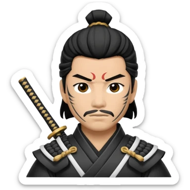 I want a black and white samurai. It is for an icon. sticker