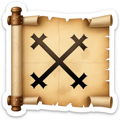 ["Aged treasure map with an “X” mark and dotted trail."] sticker