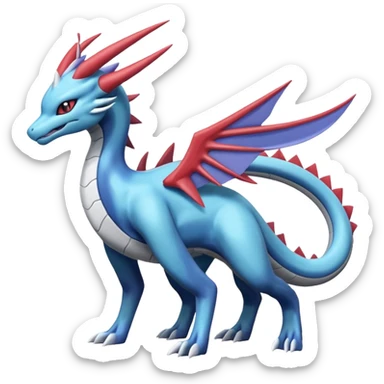 Amaura-Suicune-Salamence-Dialga-Fakémon-hybrid-creature (full body)  sticker