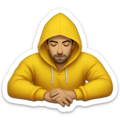 Armenian men  with yellow hoodie sleeping sticker