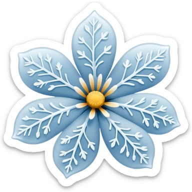 A tiny winter bloom dusted lightly with frost crystals. sticker