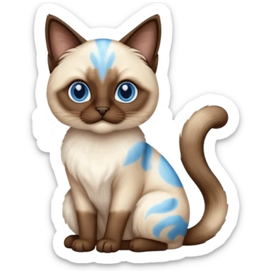 
Siamese cat: long hair fur blue eyes sticker