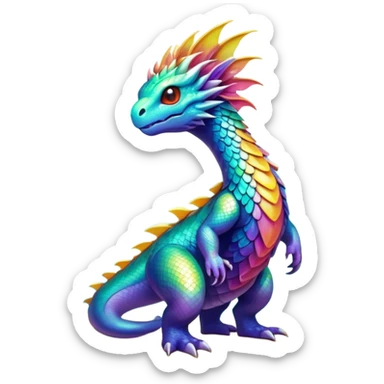 Epic complex iridescent scenic-aesthetic-Fakémon-creature-scenery sticker