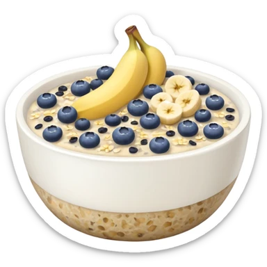 Overnight oats with banana,blueberries, honey, sky, chiaseeds sticker