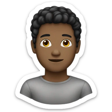 white man 25yo black hair no face sticker