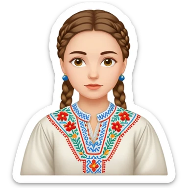 A young Ukrainian psychologist wearing a traditional embroidered vyshyvanka shirt sticker