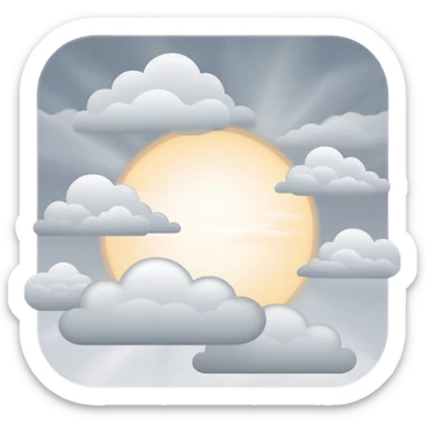 Cinematic Realistic Altostratus Emoji, Soft and gray, with mid-level clouds spreading evenly across the sky. The clouds create a smooth, overcast layer that dulls the sun’s light, giving the world a peaceful, muted tone. Soft glowing outline, capturing the essence of calm, muted skies and gentle transitions in an altostratus cloud! sticker