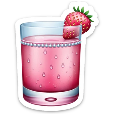 A glass of mezcal pink and strawberry  sticker