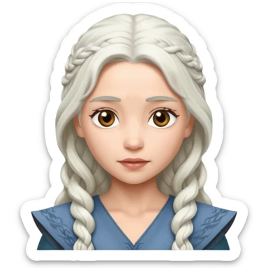Daenerys Targaryen from Games of throne character face only younger sticker