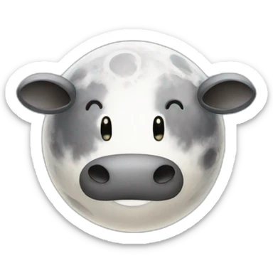 Moon moo sticker