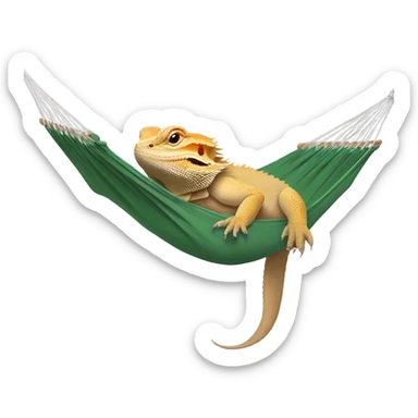 Bearded dragon in a hammock sticker