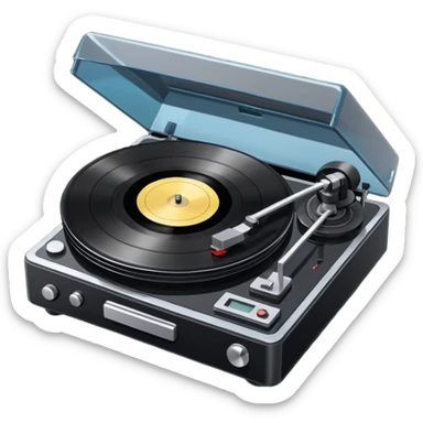 A hi-fi record player spinning sticker