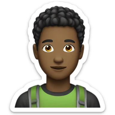 black male teen with short hair sticker