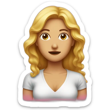 Lady with menstrual cramps sticker