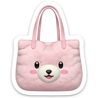 Aesthetic pink plush tote bag without face sticker