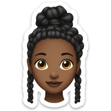 Pretty brown skin black girl with braids and lash clusters sticker
