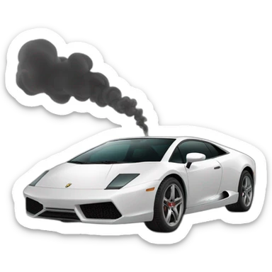 Un papi dans une lamborgini qui fume une pipe et la fumée est un fantome sticker