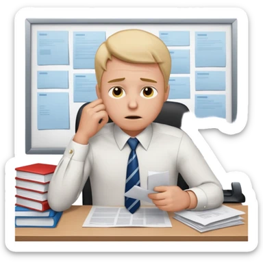 Estrés laboral en la oficina  sticker