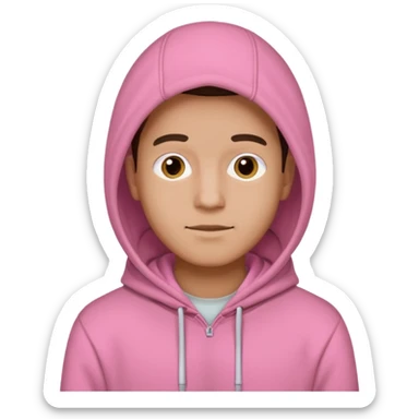 man in pink hoodies sticker