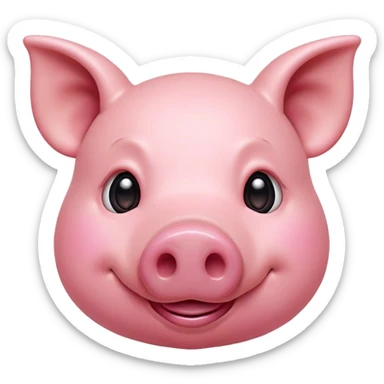 Cinematic Comical Pig Portrait Emoji, Head tilted dramatically with an exaggeratedly amused expression, featuring a striking rosy-pink hide with a playful snout and wide, expressive eyes filled with playful disbelief, Simplified yet hilariously expressive features, highly detailed, glowing with a slightly sassy glow, high shine, dramatic yet playful, stylized with an air of cheeky mischief, bright and endearing, soft glowing outline, capturing the essence of a spirited and over-the-top pig, so meme-worthy it feels like it could oink its way into internet fame instantly! sticker