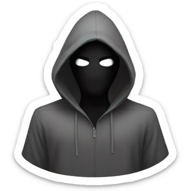 grayscale black mysterious masked hooded man sticker
