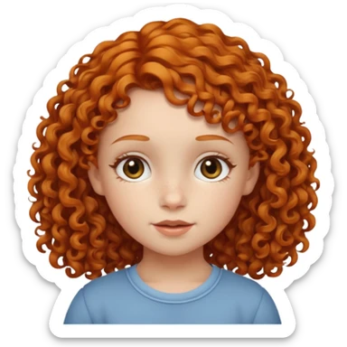 girl child with ginger curly hair sticker
