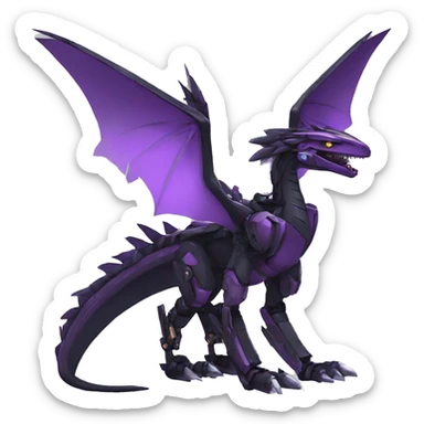  Cool Edgy Black Purple Digimon-Fakemon-Raptor-Dragon-Mecha full body sticker