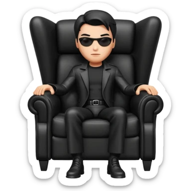 Matrix trinity black leather full body sit on a leather armchair sticker