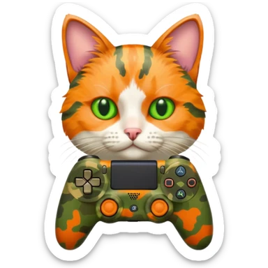 cat homme-avec-manette-ps4-camouflage sticker