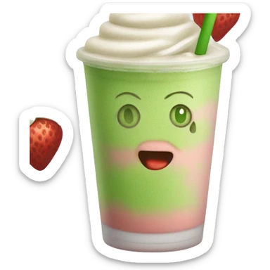 Iced strawberry matcha latte  sticker
