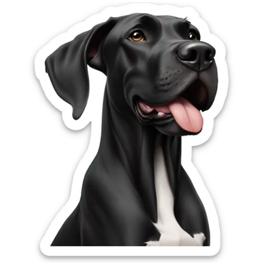 Black Great Dane blowing a kiss sticker