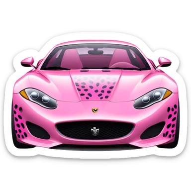 pink cheetah print sportscar sticker