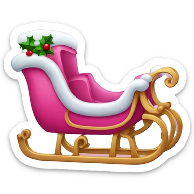 Pink Santa’s sleigh sticker