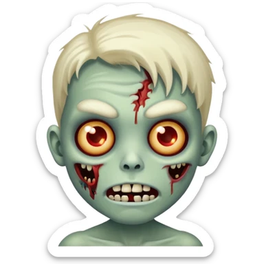 A cute and funny zombie shows "Cool" sticker