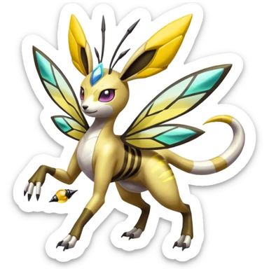 Meloetta-Renamon-Beedrill-Manectric-Palkia-Cresselia-fusion sticker