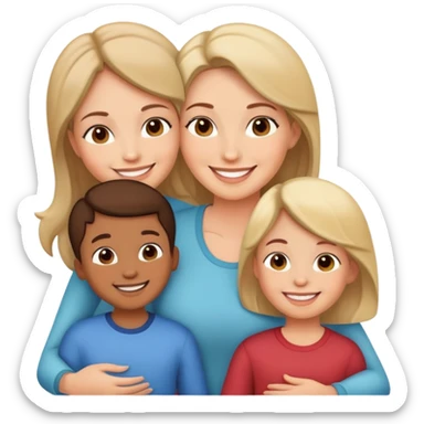 mom with kids sticker