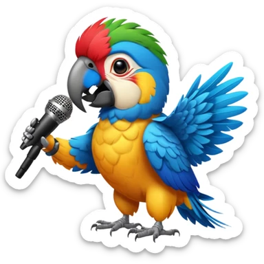 rock n roll parrot sticker