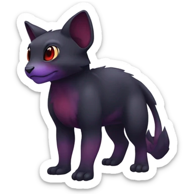 Cute cool dark black red purple animal hybrid Fakemon full body sticker