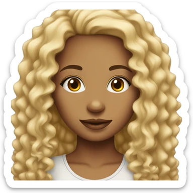 girl blonde curly hair with tan or dark skin with nose piercing sticker
