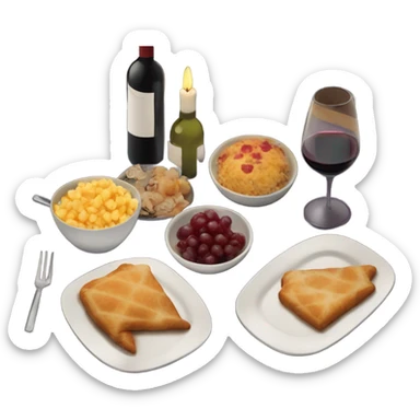 Cozy dinner for two while watching a movie sticker