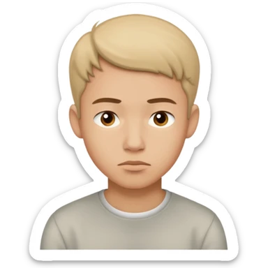 Young man showing possible options sticker