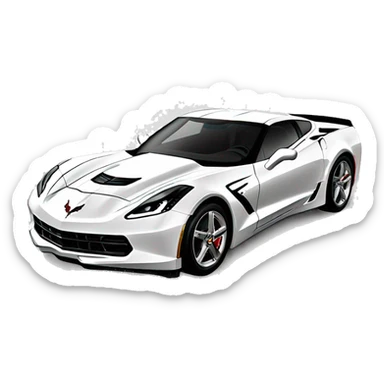 a white c7 corvette  sticker