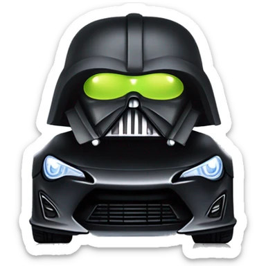 Fr-s Haunted Darth Vader’s ice cube race car with bright white headlights and light saber bumpers  sticker