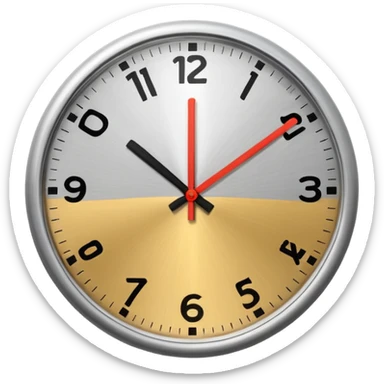  clock showing a few minutes before twelve. sticker