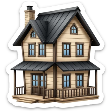 Black-roofed house sticker