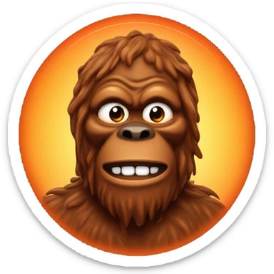 A tiny Sasquatch with buffalo sauce dipping out his mouth sticker