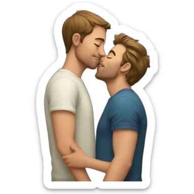 man kiss man sticker